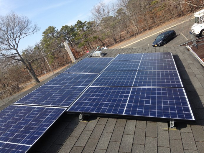 solar panels on roof